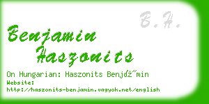benjamin haszonits business card